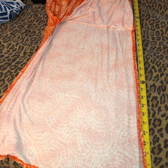 Micheal Kors size medium orange & white geometric maxi dress chain straps - Picture 12 of 12